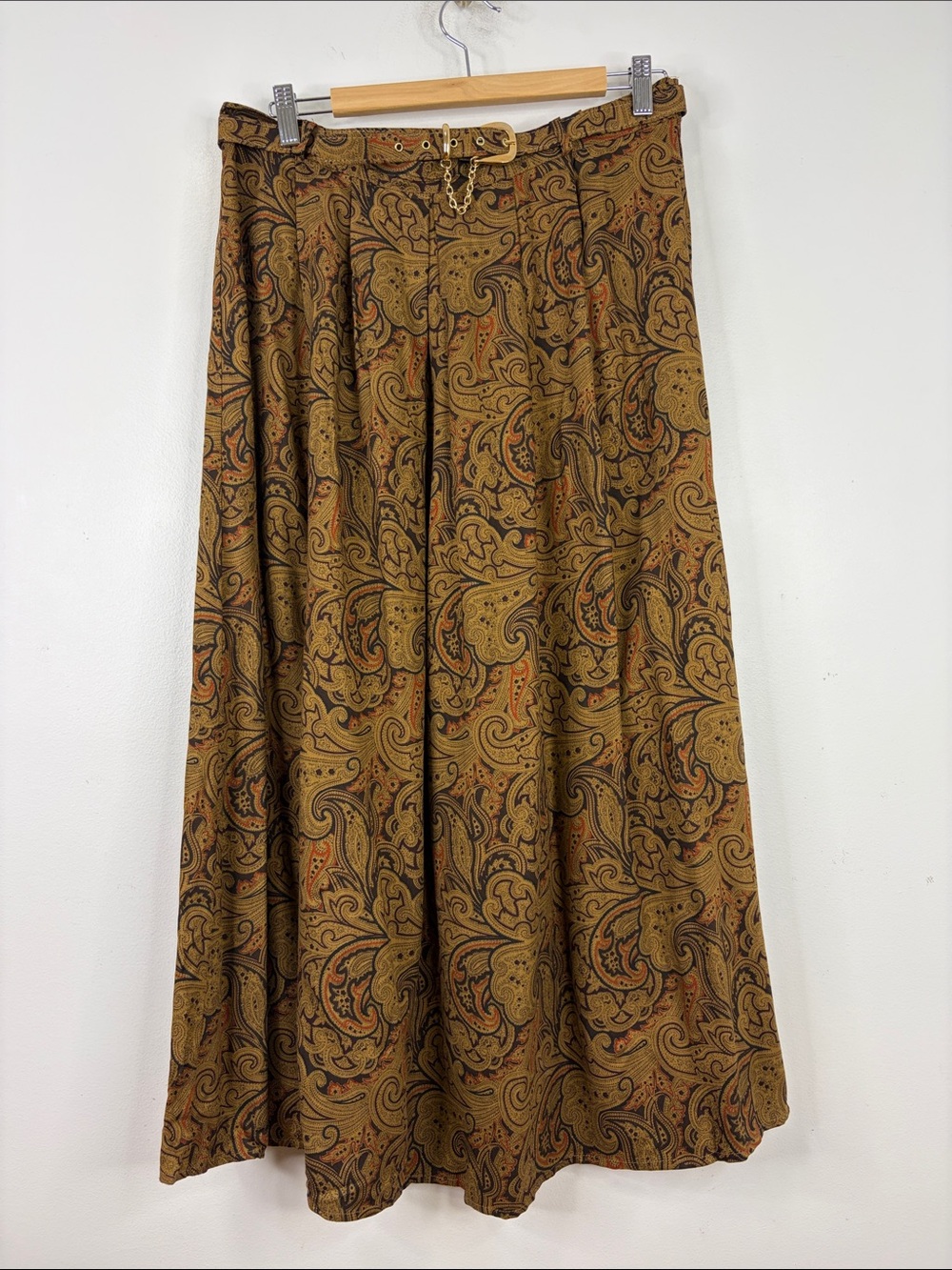 Vintage Skirt Womens 16 Brown Black Red Paisley Pleated Maxi Equestrian Canada